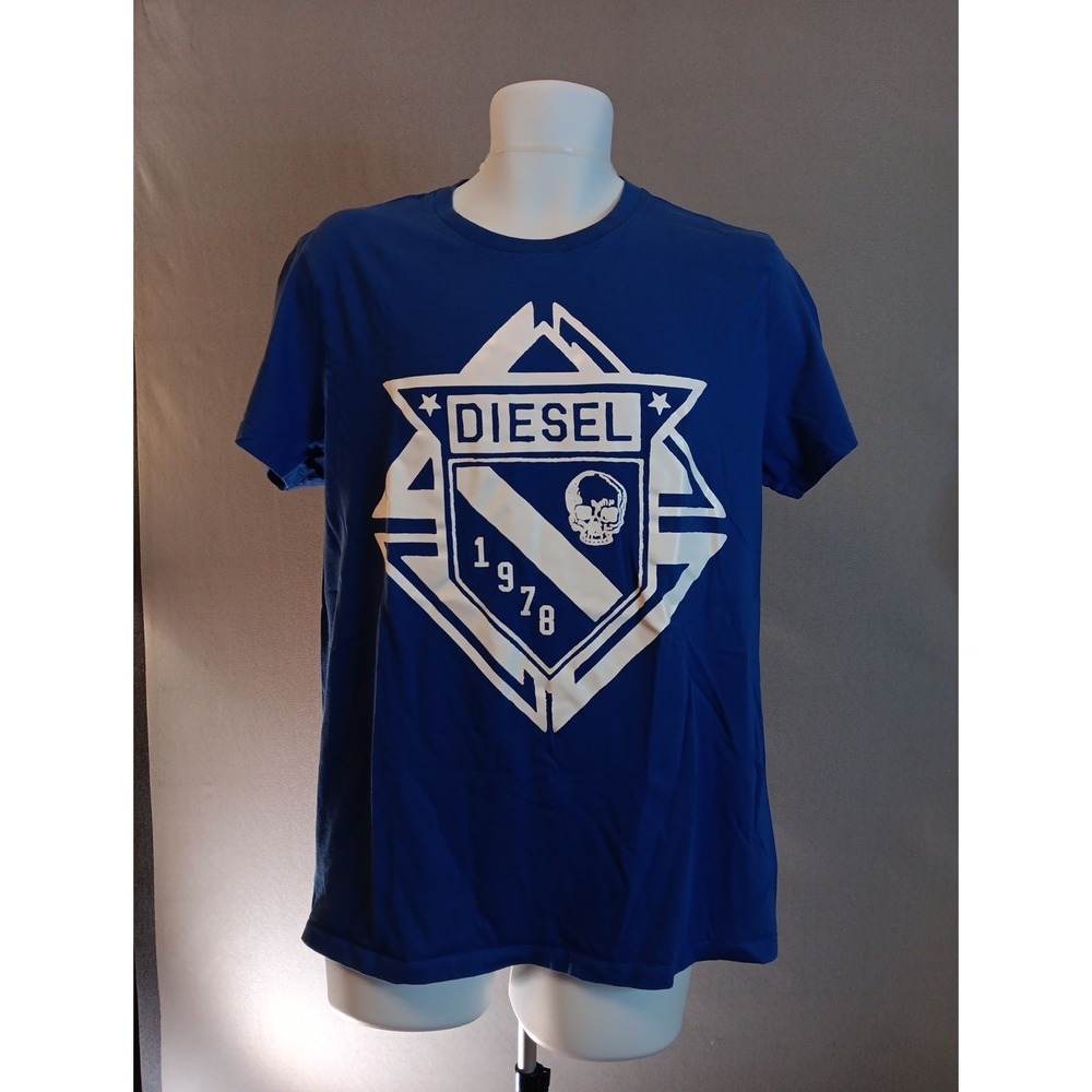 Diesel 1978 shirt Blue Mens Short Sleeve Vtg‎ Vintage Large